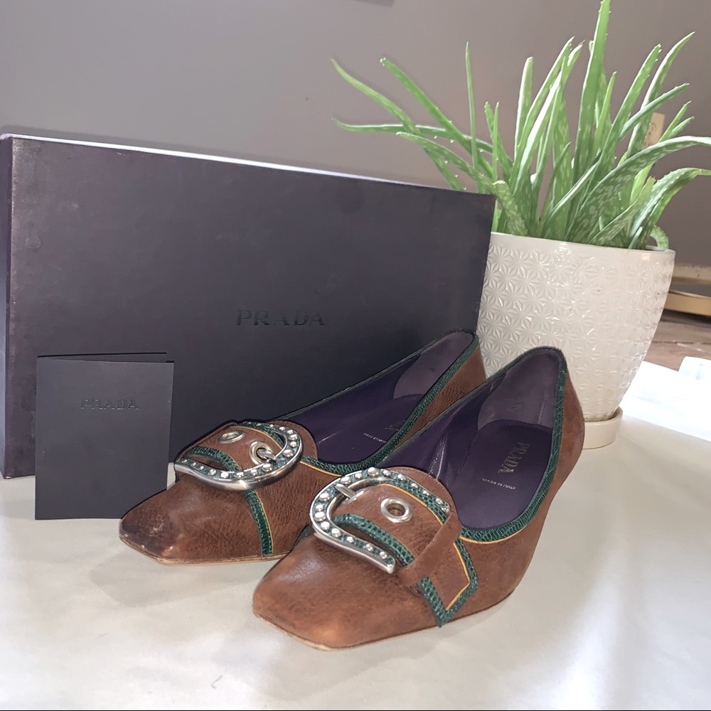 🥿 Prada Calzature Donna Square-toed Kitten Heel